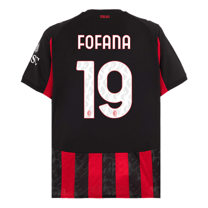 Calidad Premium Camiseta FOFANA #19 AC Milan 2025/26 Primera Equipación -Versión Hincha