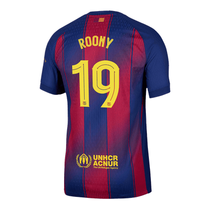 UCL Camiseta Auténtica ROONY #19 Barcelona 2025/26 Primera Equipación-Versión Jugador-Camisetas Pasion Shop