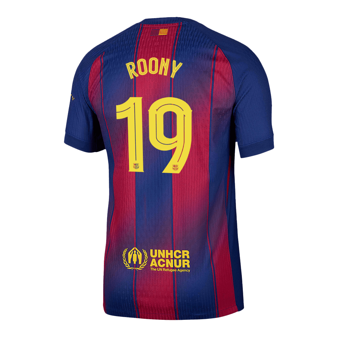UCL Camiseta Auténtica ROONY #19 Barcelona 2025/26 Primera Equipación -Versión Jugador