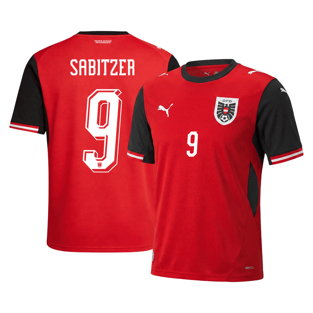 Camiseta SABITZER #9 Austria 2026 Primera Equipación Copa del Mundo - Versión Hincha