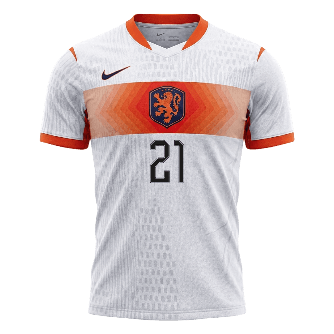 Camiseta Auténtica F.DE JONG #21 Netherlands 2026 Segunda Equipación Copa del Mundo -Versión Jugador