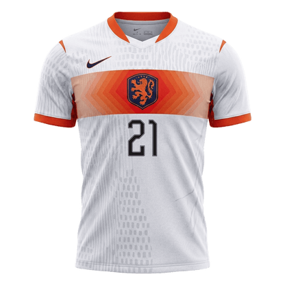 Camiseta Auténtica F.DE JONG #21 Netherlands 2026 Segunda Equipación Copa del Mundo -Versión Jugador