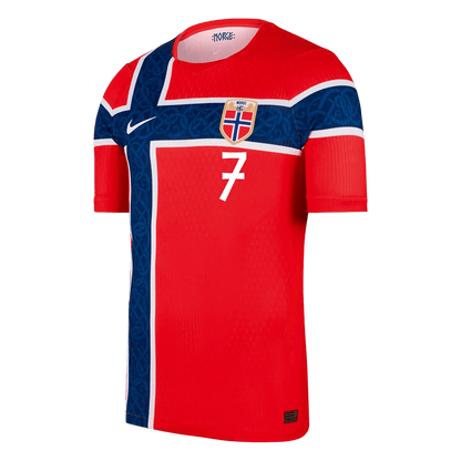 Camiseta Auténtica SØRLOTH #7 Norway 2026 Primera Equipación Copa del Mundo -Versión Jugador