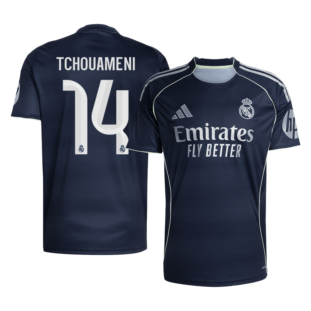 Calidad Premium Camiseta TCHOUAMENI #14 Real Madrid 2025/26 Segunda Equipación - Versión Hincha