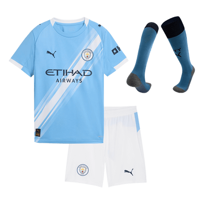 Conjunto Infantil Completo Manchester City 2025/26 Primera Equipación Kids-Camisetas Pasion Shop
