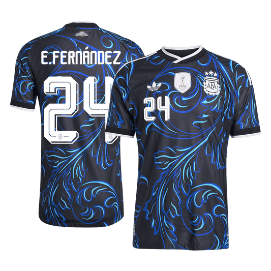 Camiseta Auténtica E. FERNÁNDEZ #24 Argentina 2026 Segunda Equipación Copa del Mundo -Versión Jugador