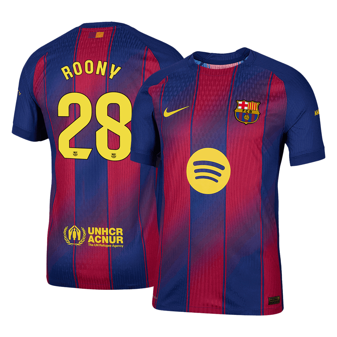 Camiseta Auténtica ROONY #28 Barcelona 2025/26 Primera Equipación -Versión Jugador