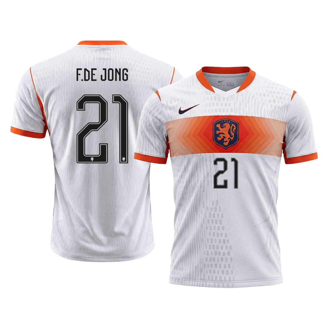 Camiseta Auténtica F.DE JONG #21 Netherlands 2026 Segunda Equipación Copa del Mundo -Versión Jugador