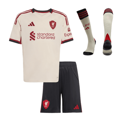 Conjunto Infantil Completo Liverpool 2025/26 Segunda Equipación Kids-Camisetas Pasion Shop