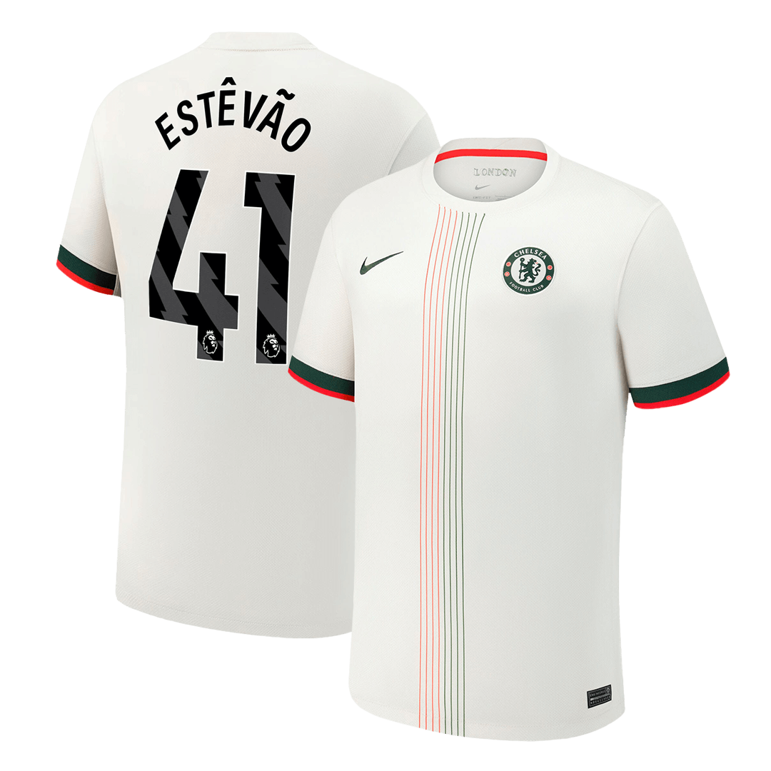 Camiseta ESTÊVÃO #41 Chelsea 2025/26 Segunda Equipación - Versión Hincha