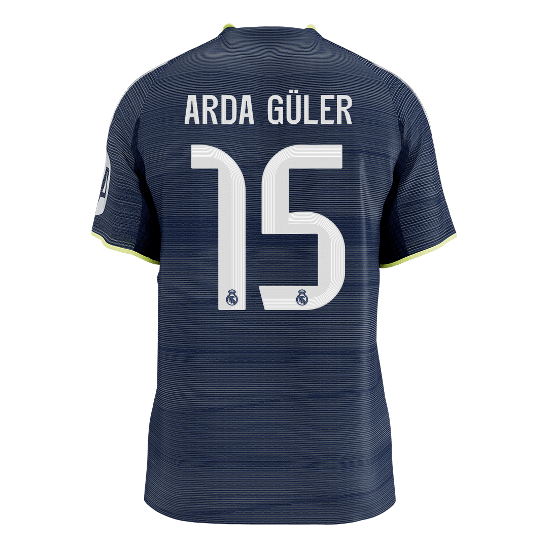 Calidad Premium Camiseta Auténtica ARDA GÜLER #15 Real Madrid 2025/26 Segunda Equipación -Versión Jugador