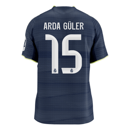 Calidad Premium Camiseta Auténtica ARDA GÜLER #15 Real Madrid 2025/26 Segunda Equipación -Versión Jugador