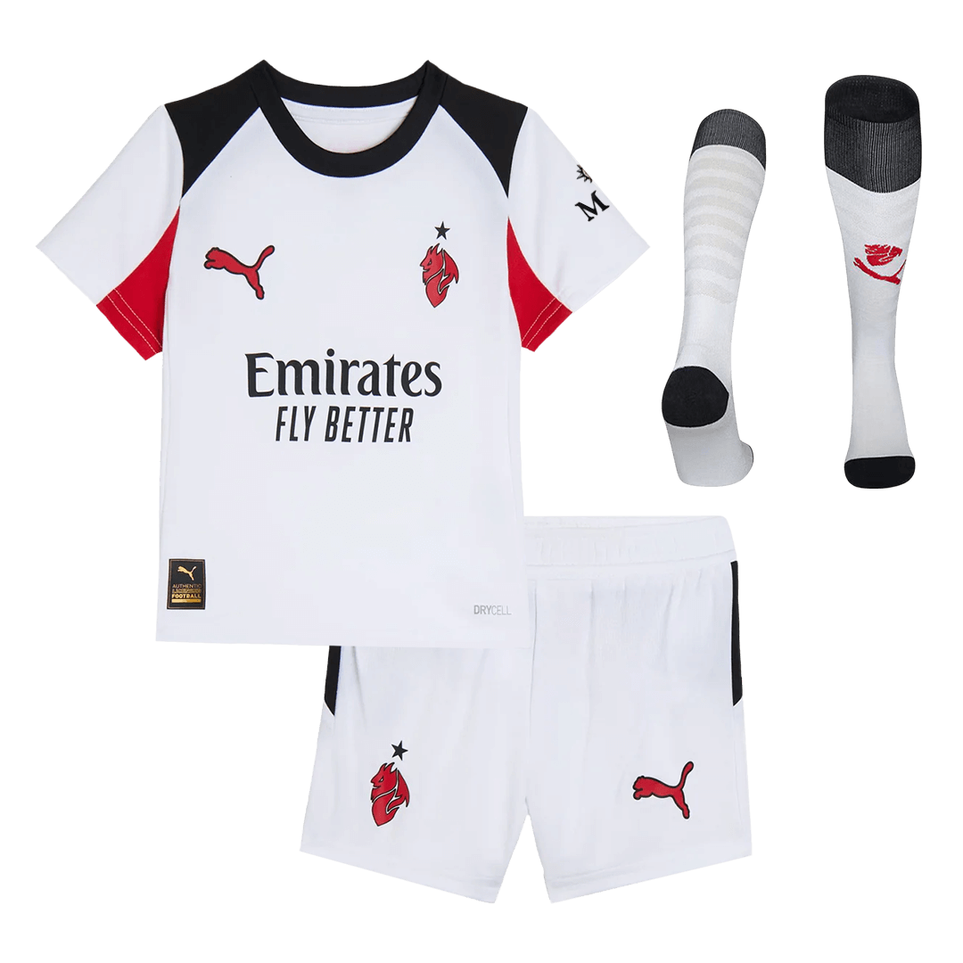 Conjunto Infantil Completo AC Milan 2025/26 Segunda Equipación Kids