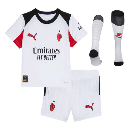 Conjunto Infantil Completo AC Milan 2025/26 Segunda Equipación Kids