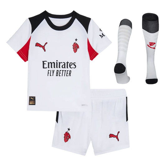 Conjunto Infantil Completo AC Milan 2025/26 Segunda Equipación Kids