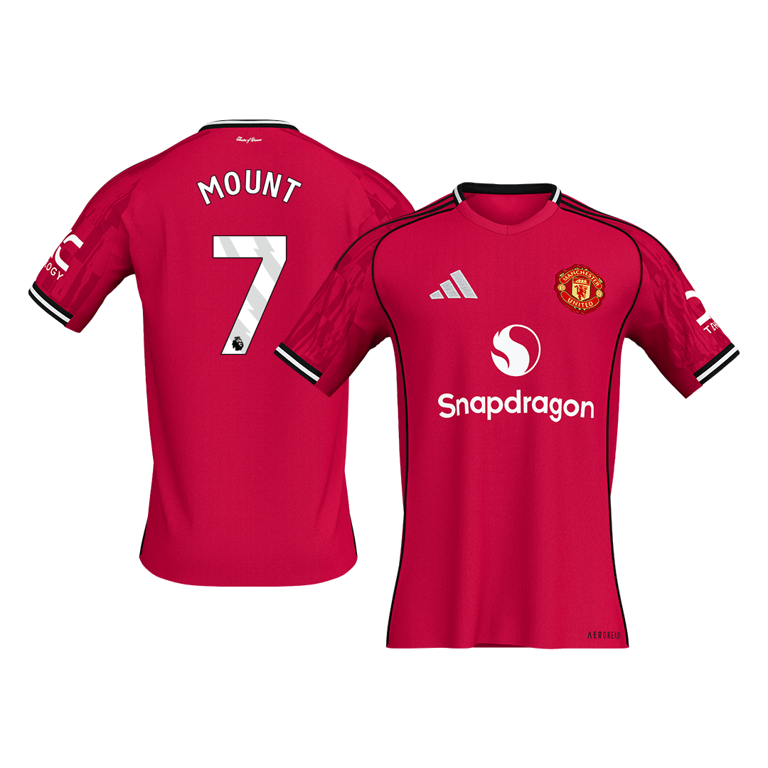 Calidad Premium Camiseta MOUNT #7 Manchester United 2025/26 Primera Equipación -Versión Hincha