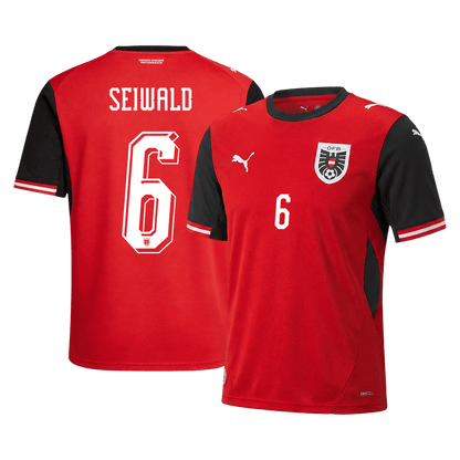 Camiseta SEIWALD #6 Austria 2026 Primera Equipación Copa del Mundo - Versión Hincha