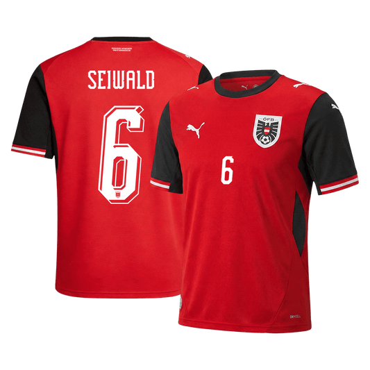 Camiseta SEIWALD #6 Austria 2026 Primera Equipación Copa del Mundo - Versión Hincha