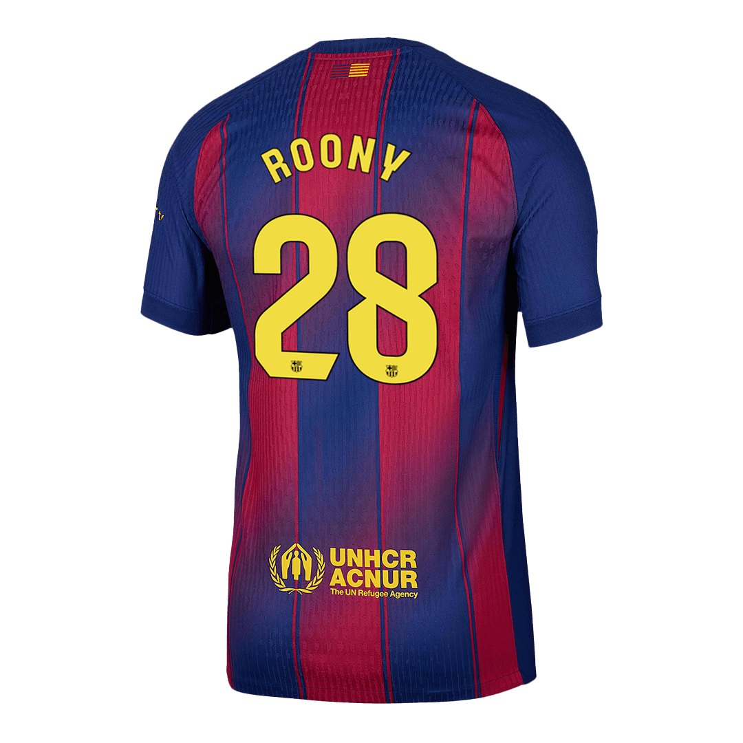 Camiseta Auténtica ROONY #28 Barcelona 2025/26 Primera Equipación -Versión Jugador