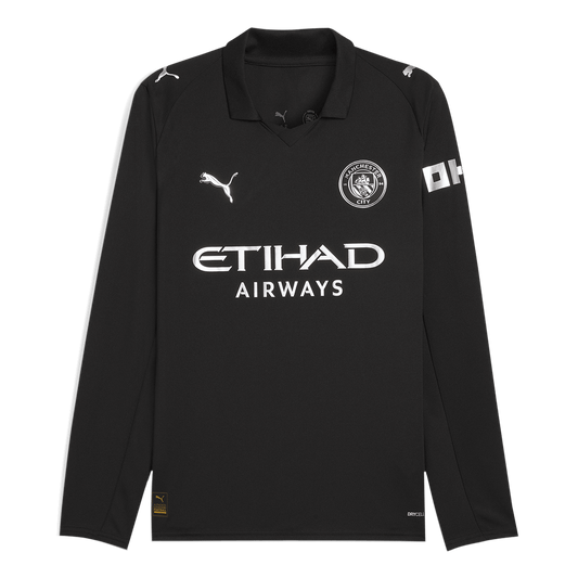 Camiseta Manga Larga Manchester City 2025/26 Segunda Equipación-Versión Hincha
