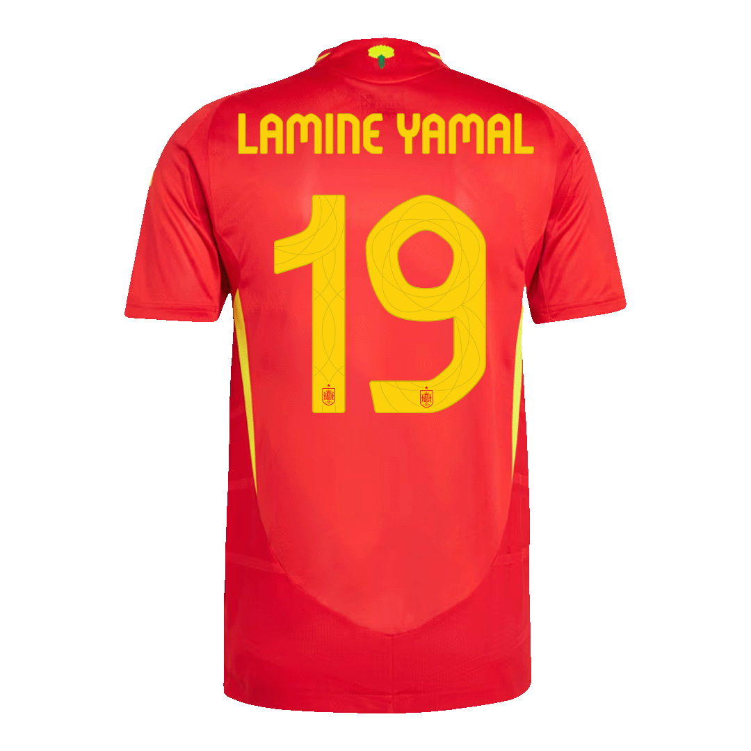 Auténtica LAMINE YAMAL #19 España 2024 Primera Equipación-Versión Jugador