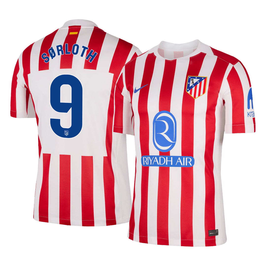 Camiseta SØRLOTH #9 Atletico Madrid 2025/26 Primera Equipación - Versión Hincha