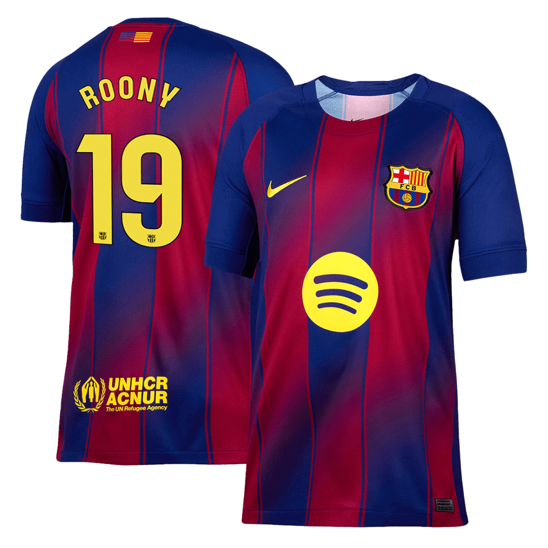 Calidad Premium Camiseta ROONY #19 Barcelona 2025/26 Primera Equipación -Versión Hincha