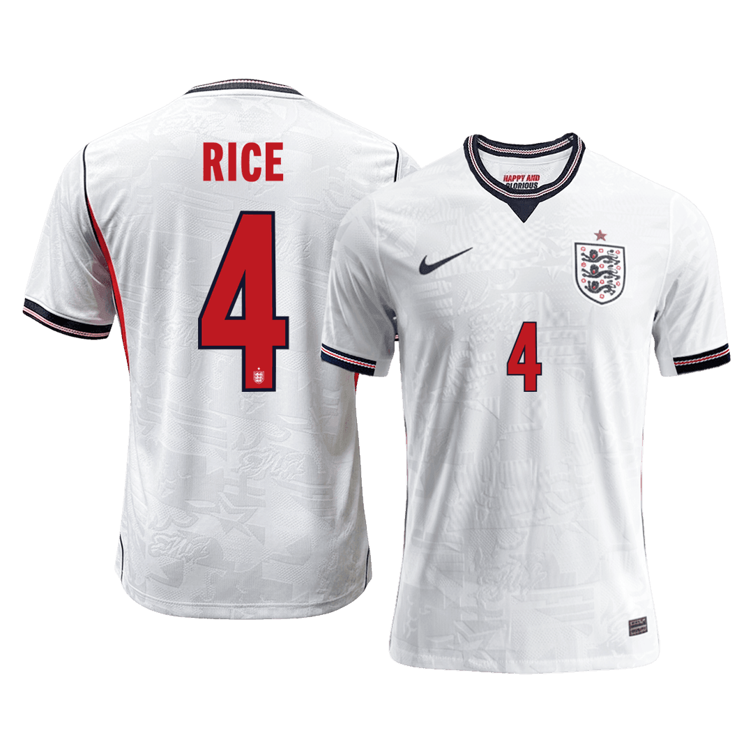Camiseta Auténtica RICE #4 England 2026 Primera Equipación Copa del Mundo -Versión Jugador