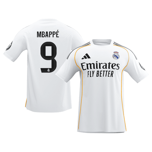 Calidad Premium Camiseta MBAPPÉ #9 Real Madrid 2025/26 Primera Equipación-Versión Hincha