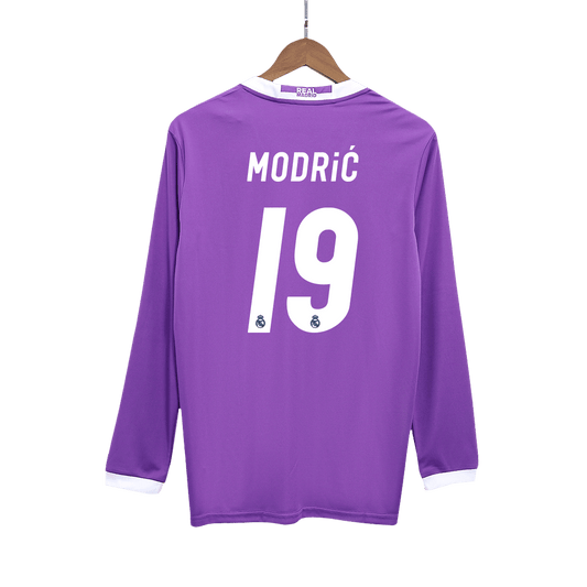 Camiseta Retro 2016/17 Modrić #19 Real Madrid Manga Larga