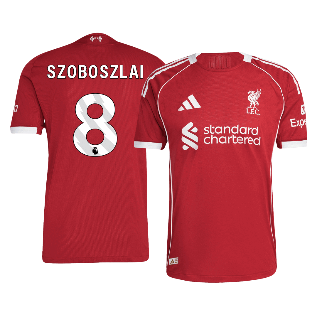 Camiseta Auténtica SZOBOSZLAI #8 Liverpool 2025/26 Primera Equipación -Versión Jugador