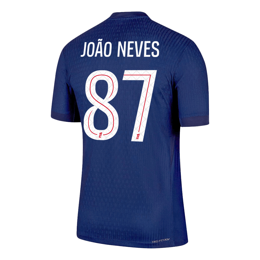 Camiseta Auténtica JOÃO NEVES #87 PSG 2025/26 Primera Equipación -Versión Jugador