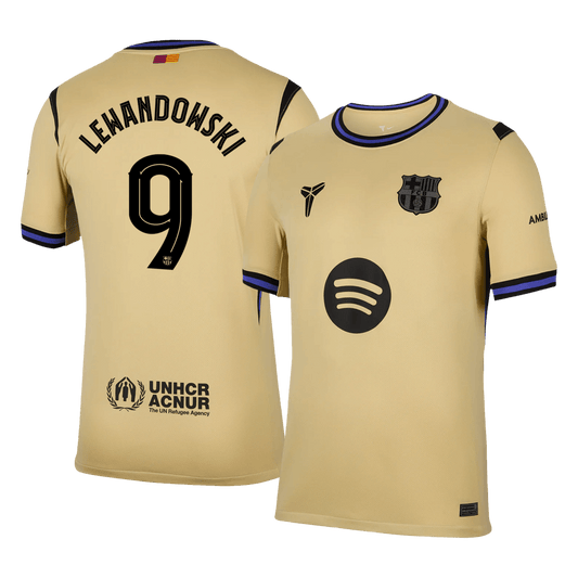 UCL Camiseta LEWANDOWSKI #9 Barcelona 2025/26 Segunda Equipación-Versión Hincha