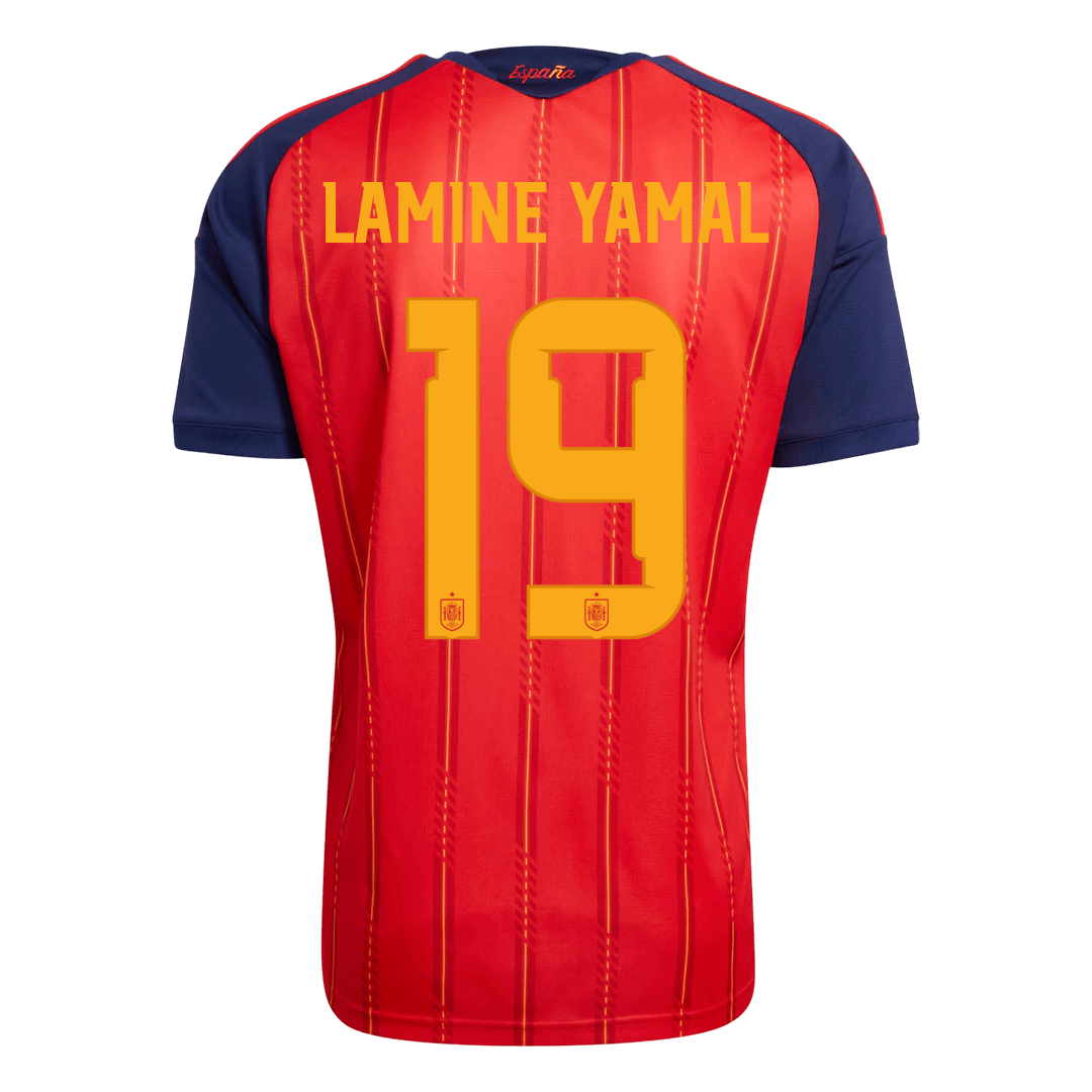 Calidad Premium Camiseta LAMINE YAMAL #19 Spain 2026 Primera Equipación Copa del Mundo -Versión Hincha