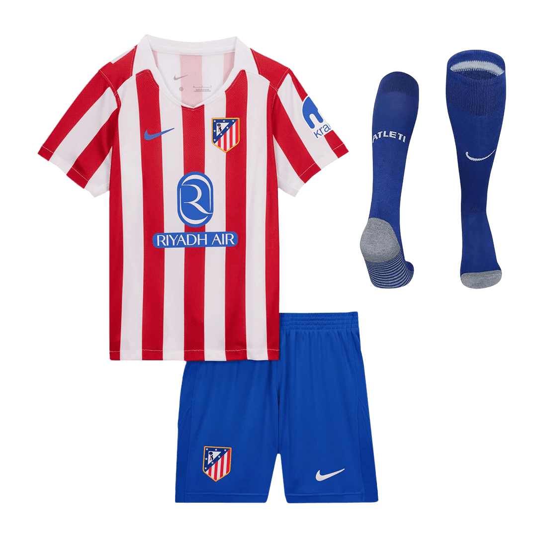 Conjunto Infantil Completo Atlético Madrid 2025/26 Primera Equipación-Camisetas Pasion Shop