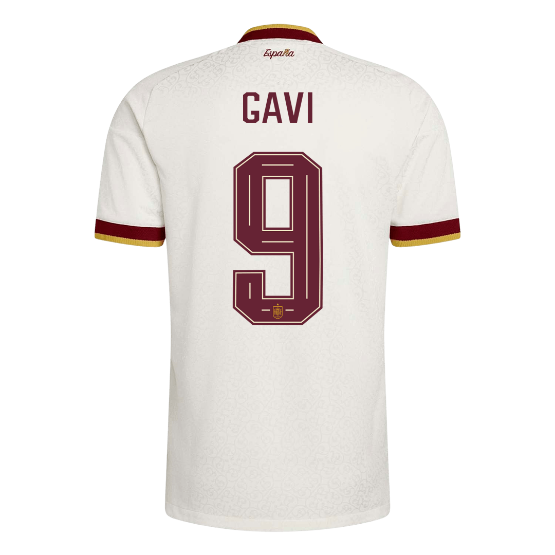 Camiseta Auténtica GAVI #9 Spain 2026 Segunda Equipación Copa del Mundo -Versión Jugador