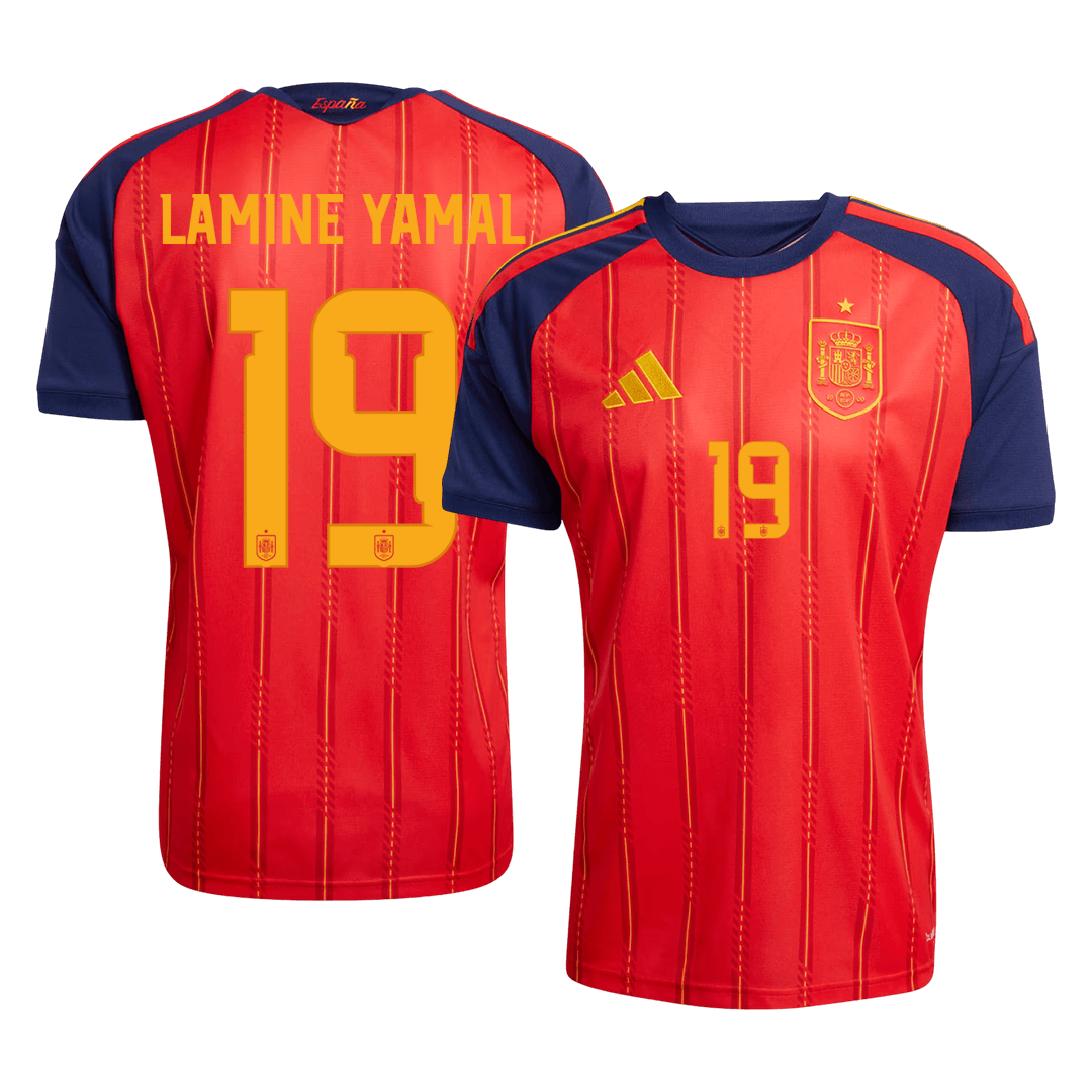 Calidad Premium Camiseta LAMINE YAMAL #19 Spain 2026 Primera Equipación Copa del Mundo -Versión Hincha