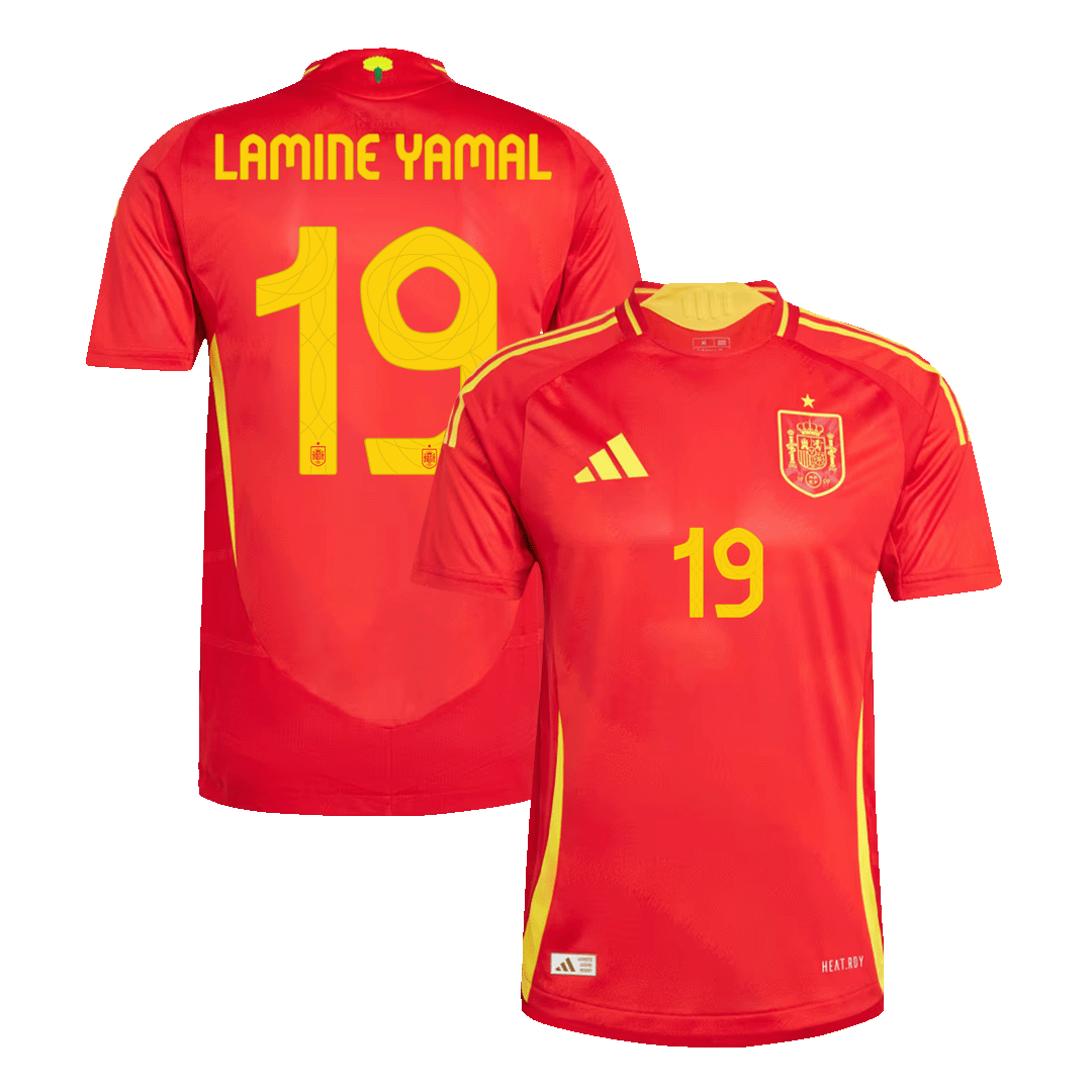 Auténtica LAMINE YAMAL #19 España 2024 Primera Equipación-Versión Jugador