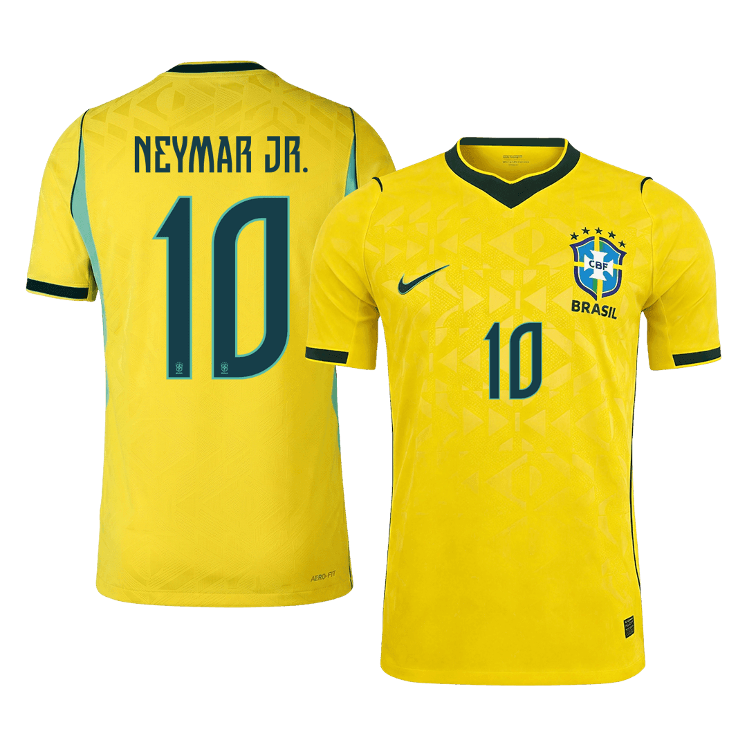 Camiseta Auténtica NEYMAR JR. #10 Brazil 2026 Primera Equipación Copa del Mundo -Versión Jugador