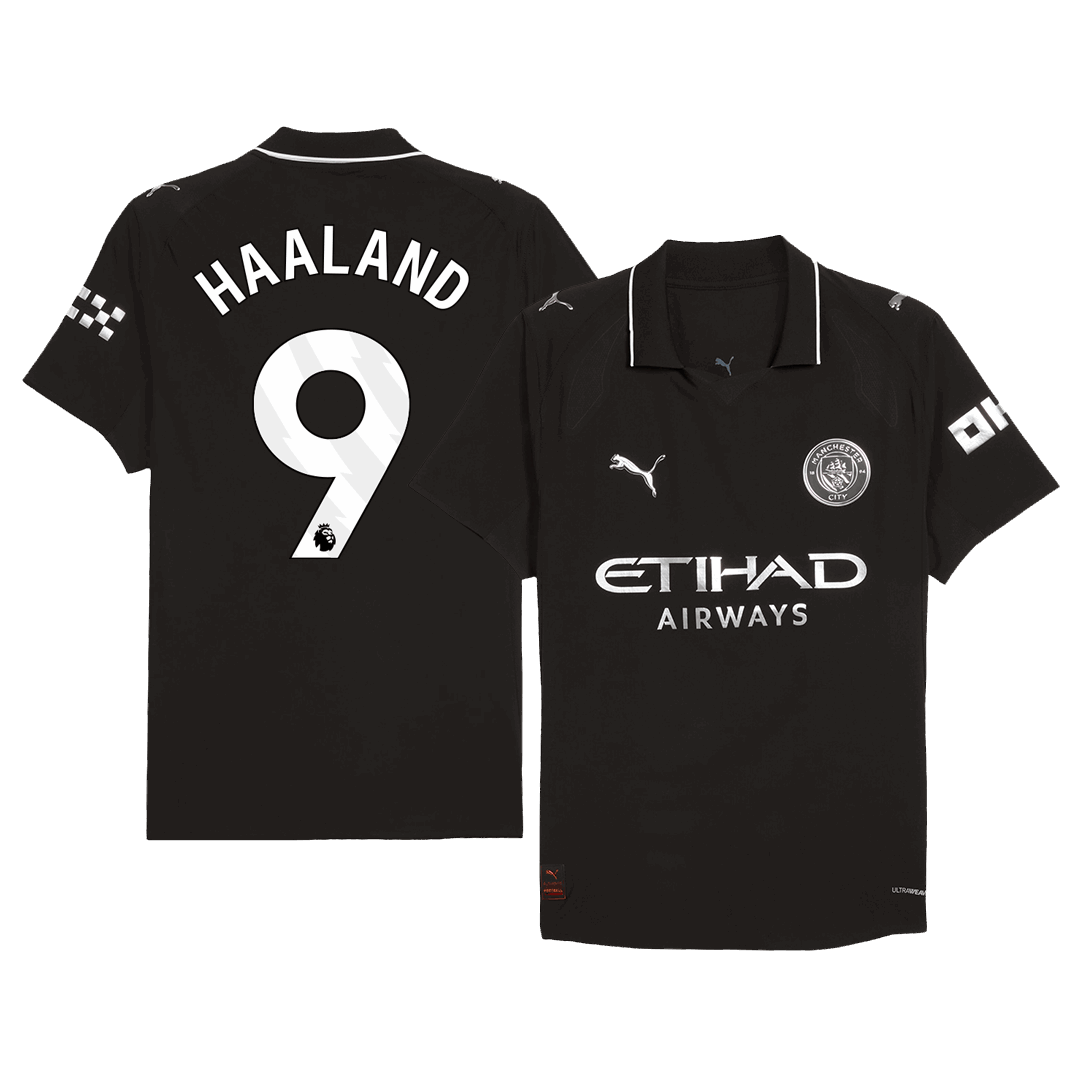 Camiseta Auténtica HAALAND #9 Manchester City 2025/26 Segunda Equipación-Versión Jugador
