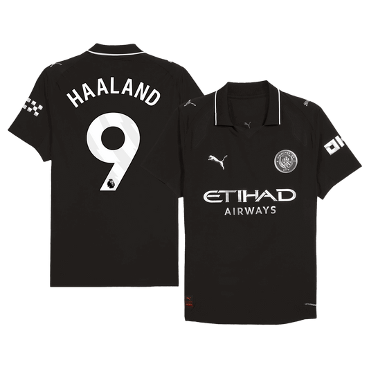 Camiseta Auténtica HAALAND #9 Manchester City 2025/26 Segunda Equipación-Versión Jugador
