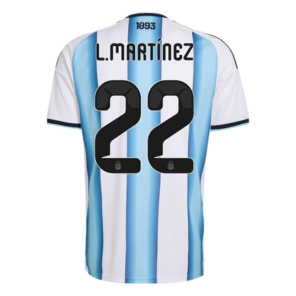 Camiseta L.MARTÍNEZ #22 Argentina 2026 Primera Equipación Copa del Mundo - Versión Hincha