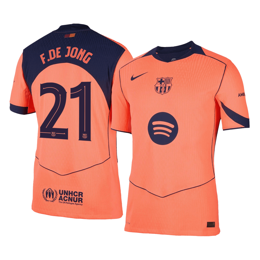 UCL Camiseta Auténtica F.DE JONG #21 Barcelona 2025/26 Tercera Equipación -Versión Jugador-Camisetas Pasion Shop