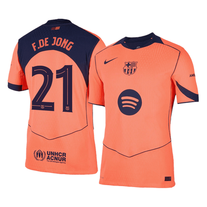 UCL Camiseta Auténtica F.DE JONG #21 Barcelona 2025/26 Tercera Equipación -Versión Jugador-Camisetas Pasion Shop
