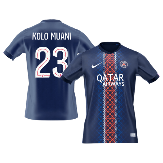 Calidad Premium Camiseta KOLO MUANI #23 PSG 2025/26 Primera Equipación -Versión Hincha