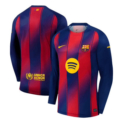 Camiseta Manga Larga Barcelona 2025/26 Primera Equipación-Versión Hincha