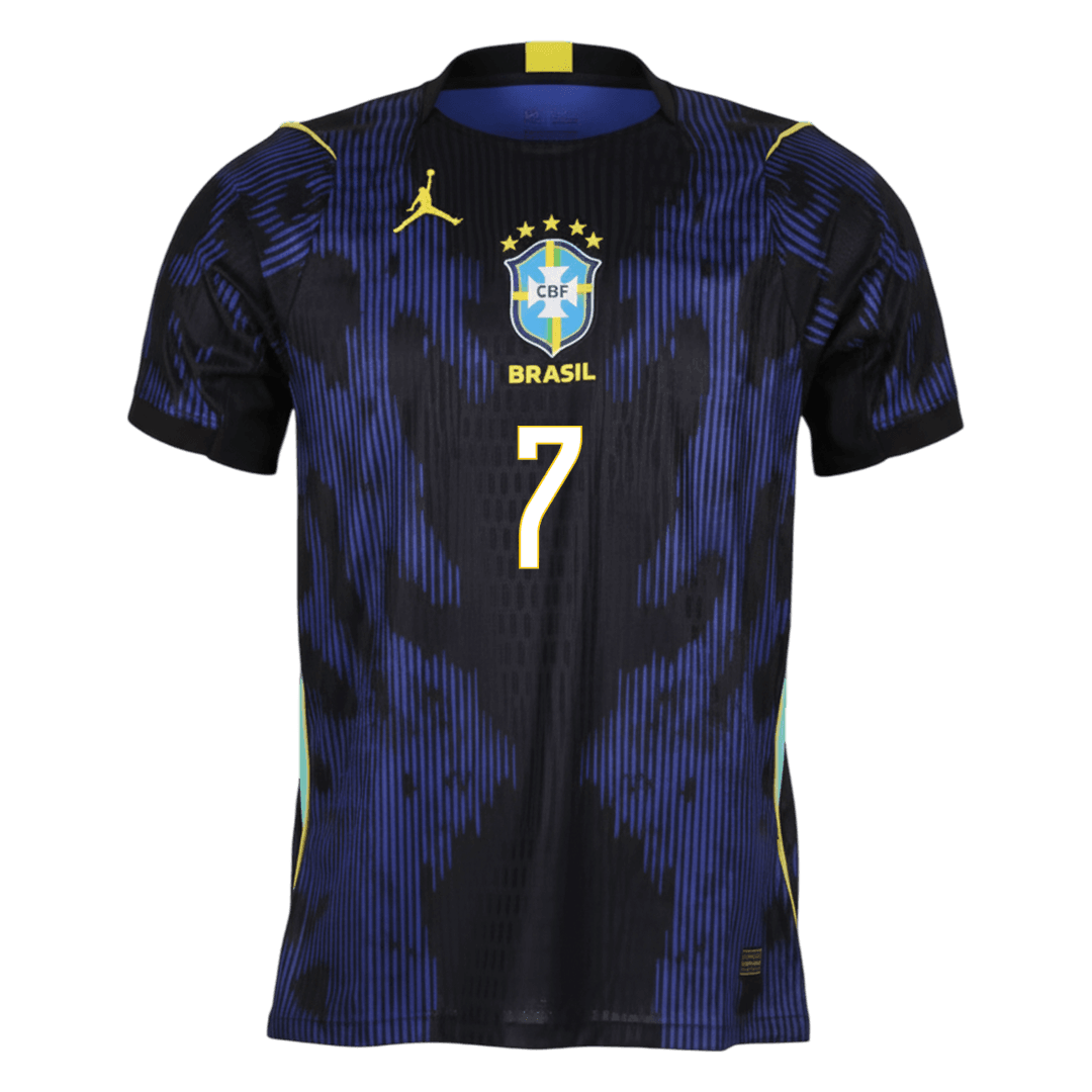 Camiseta Auténtica VINI JR. #7 Brazil 2026 Segunda Equipación Copa del Mundo -Versión Jugador
