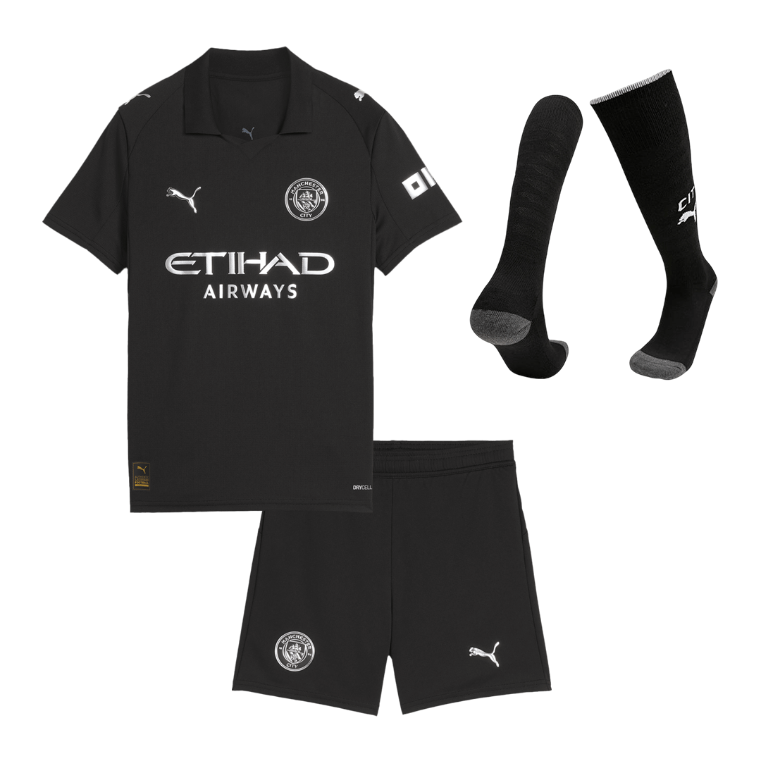 Conjunto Infantil Completo Manchester City 2025/26 Segunda Equipación Kids