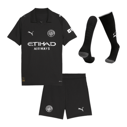 Conjunto Infantil Completo Manchester City 2025/26 Segunda Equipación Kids