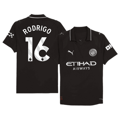 Camiseta Auténtica RODRIGO #16 Manchester City 2025/26 Segunda Equipación-Versión Jugador